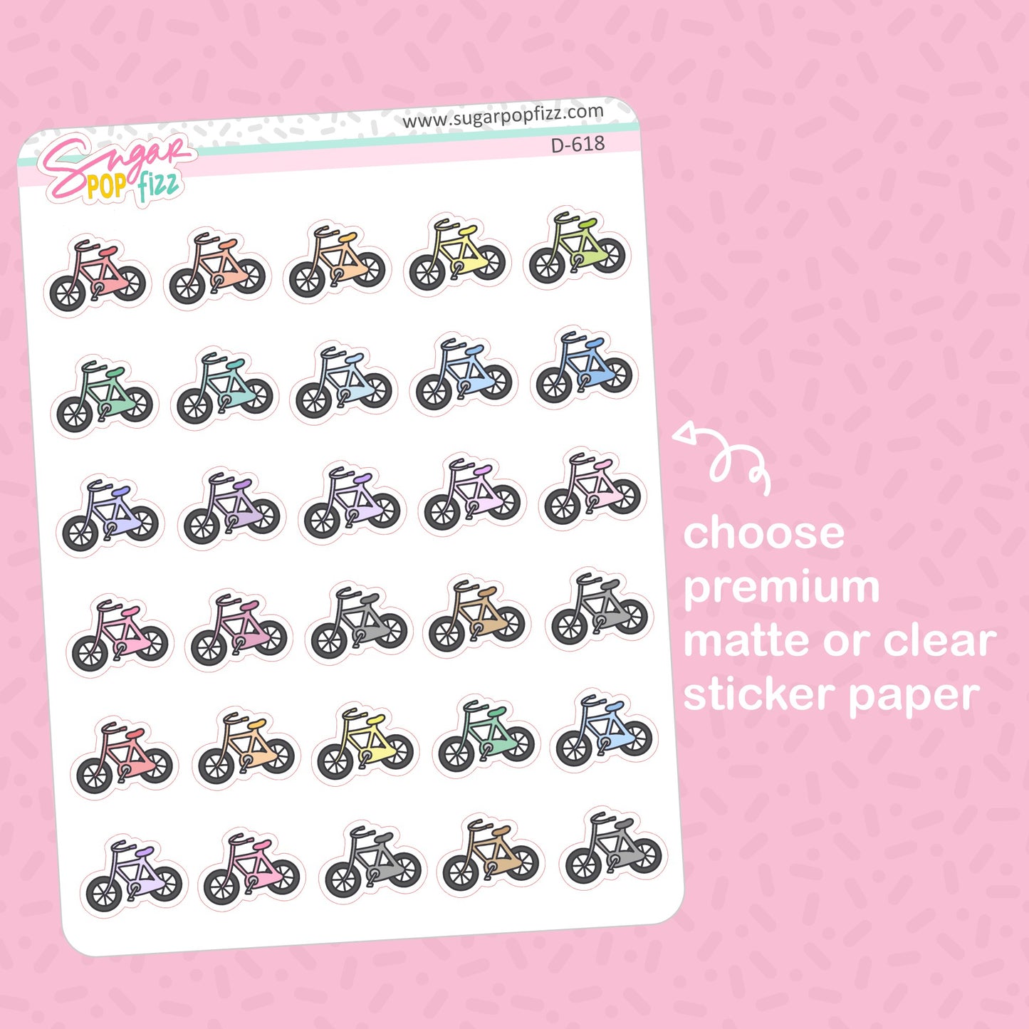 Bike Doodle Stickers - D618