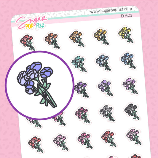 Roses Doodle Stickers - D621