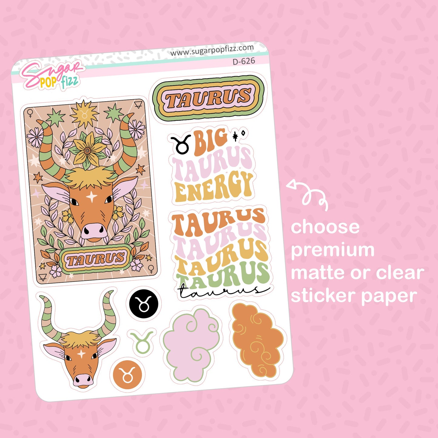 Taurus Doodle Stickers - D626