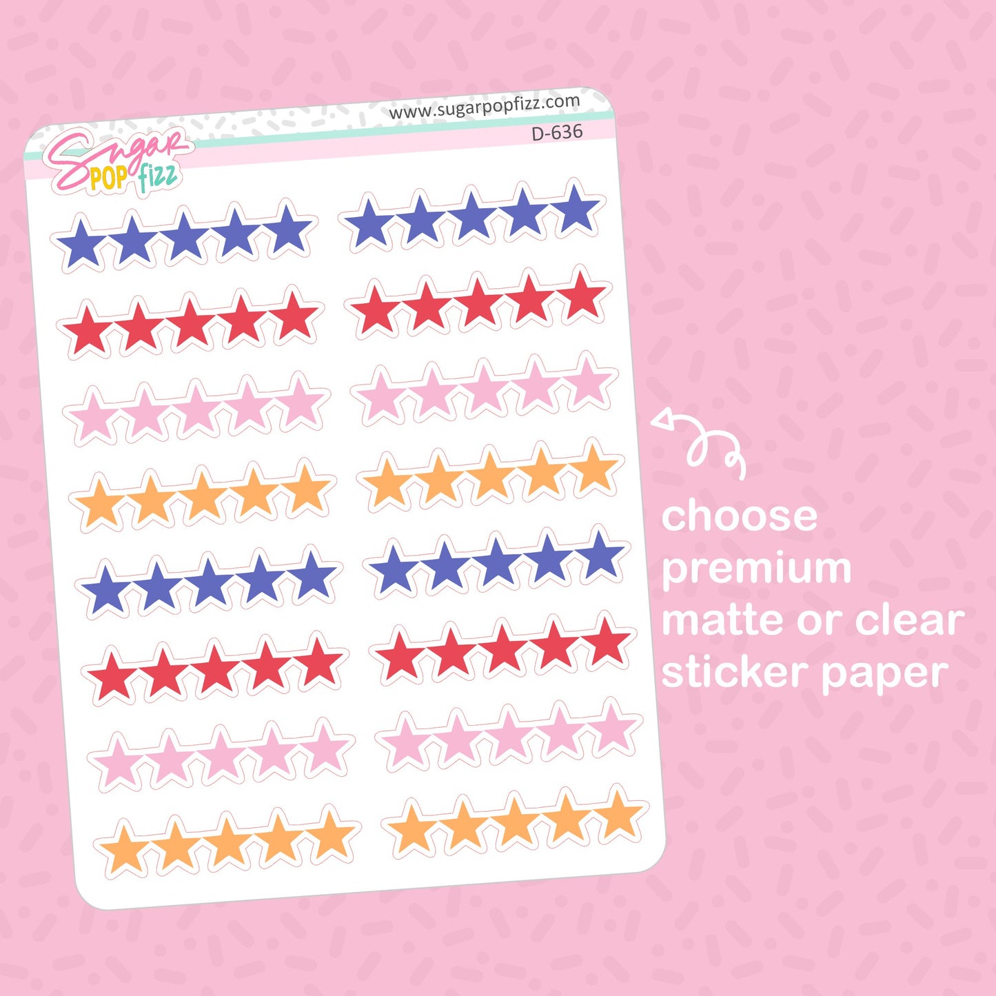 Star Dividers Doodle Stickers - D636