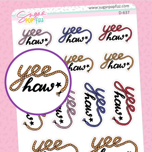 YEE HAW Doodle Stickers - D637