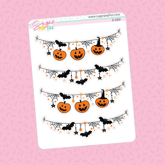 Halloween Divider Doodle Stickers - D669