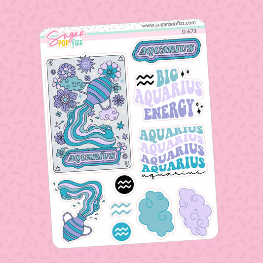 Aquarius Doodle Stickers - D673