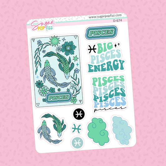 Pisces Doodle Stickers - D674