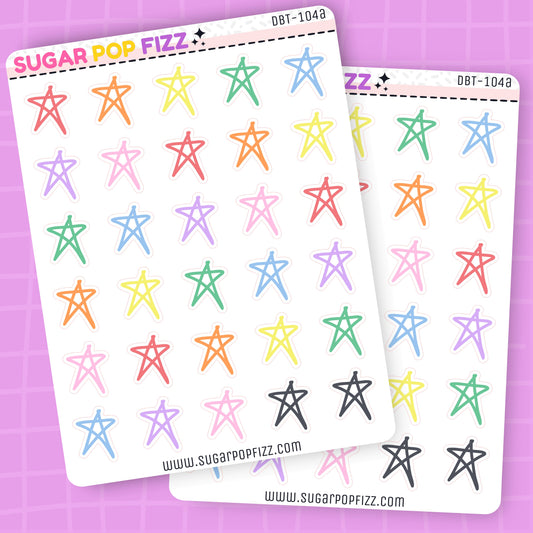 Rainbow Alt Stars Deco Stickers - DBT104a