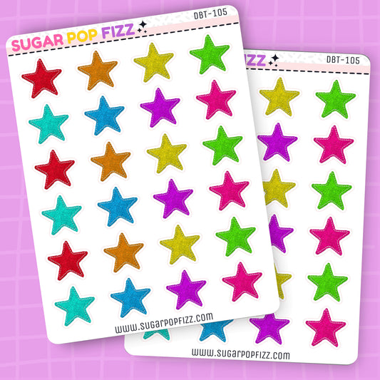 Stitched Stars Deco Stickers - DBT105