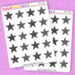Gray Stitched Stars Deco Stickers - DBT106