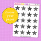 Gray Stitched Stars Deco Stickers - DBT106