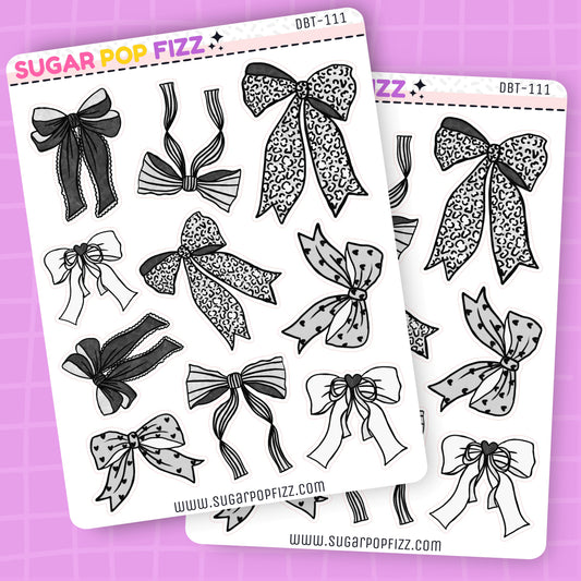 Black Bows Deco Stickers - DBT111