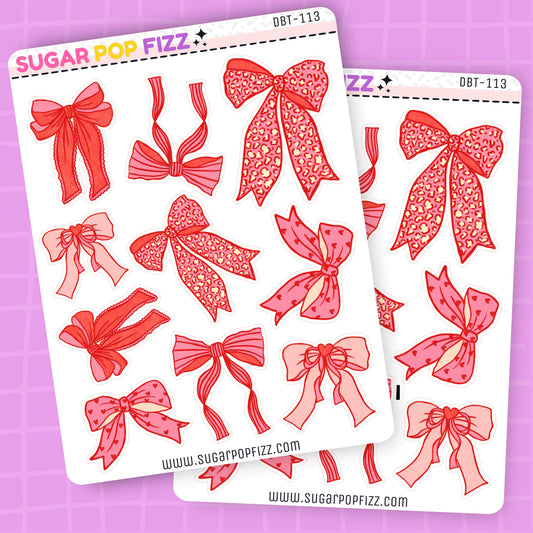 Red Bows Deco Stickers - DBT113