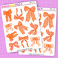 Orange Bows Deco Stickers - DBT114