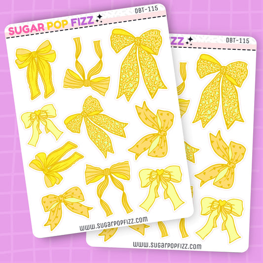 Yellow Bows Deco Stickers - DBT115