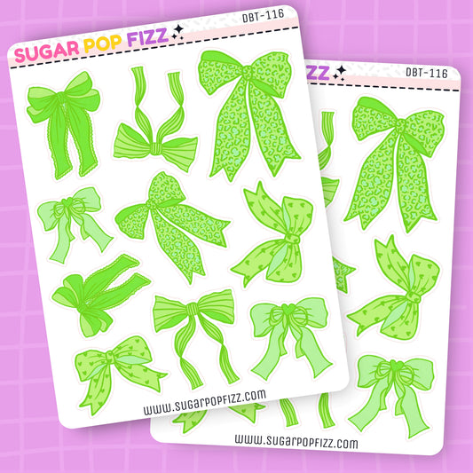 Green Bows Deco Stickers - DBT116