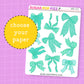 Teal Bows Deco Stickers - DBT117