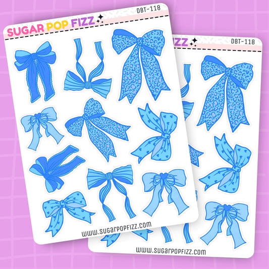 Blue Bows Deco Stickers - DBT118
