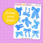 Blue Bows Deco Stickers - DBT118
