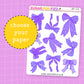 Purple Bows Deco Stickers - DBT119