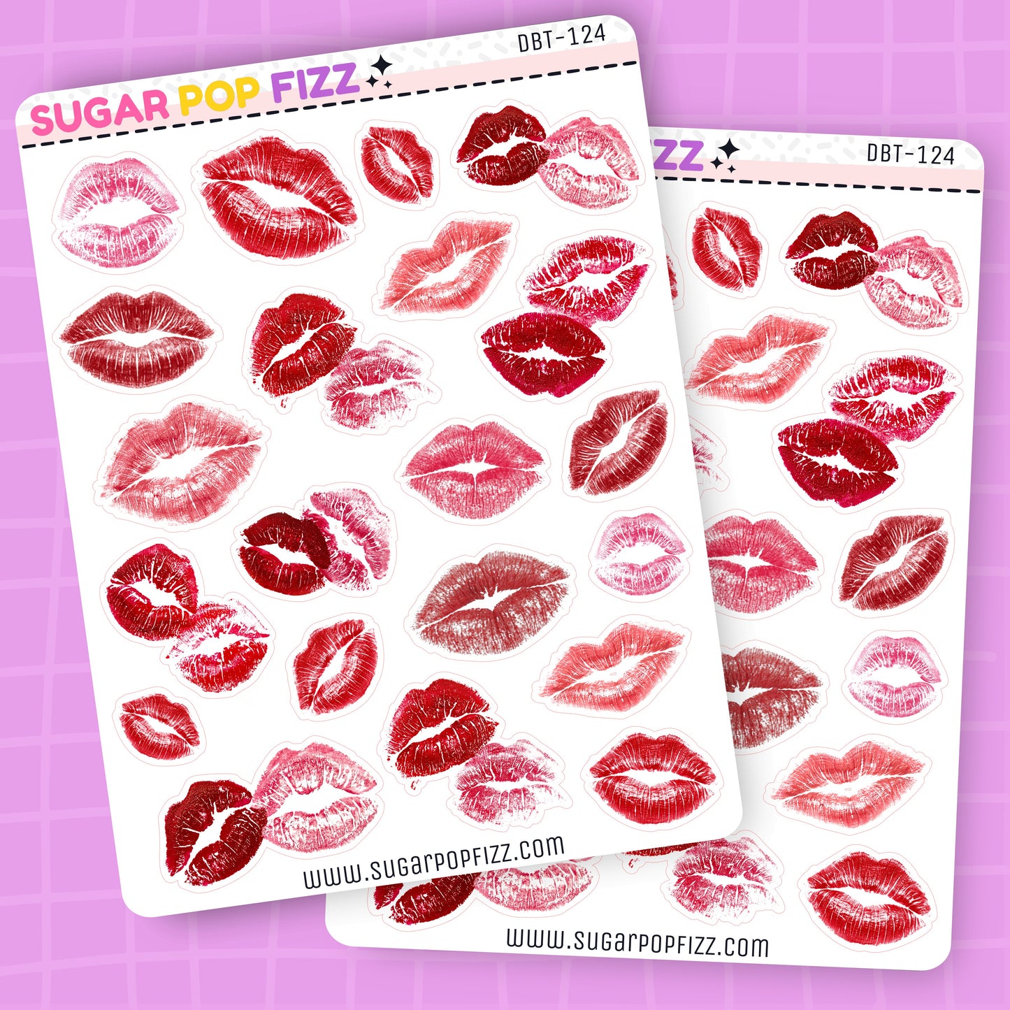 Assorted Lips/Kisses Deco Stickers - DBT124