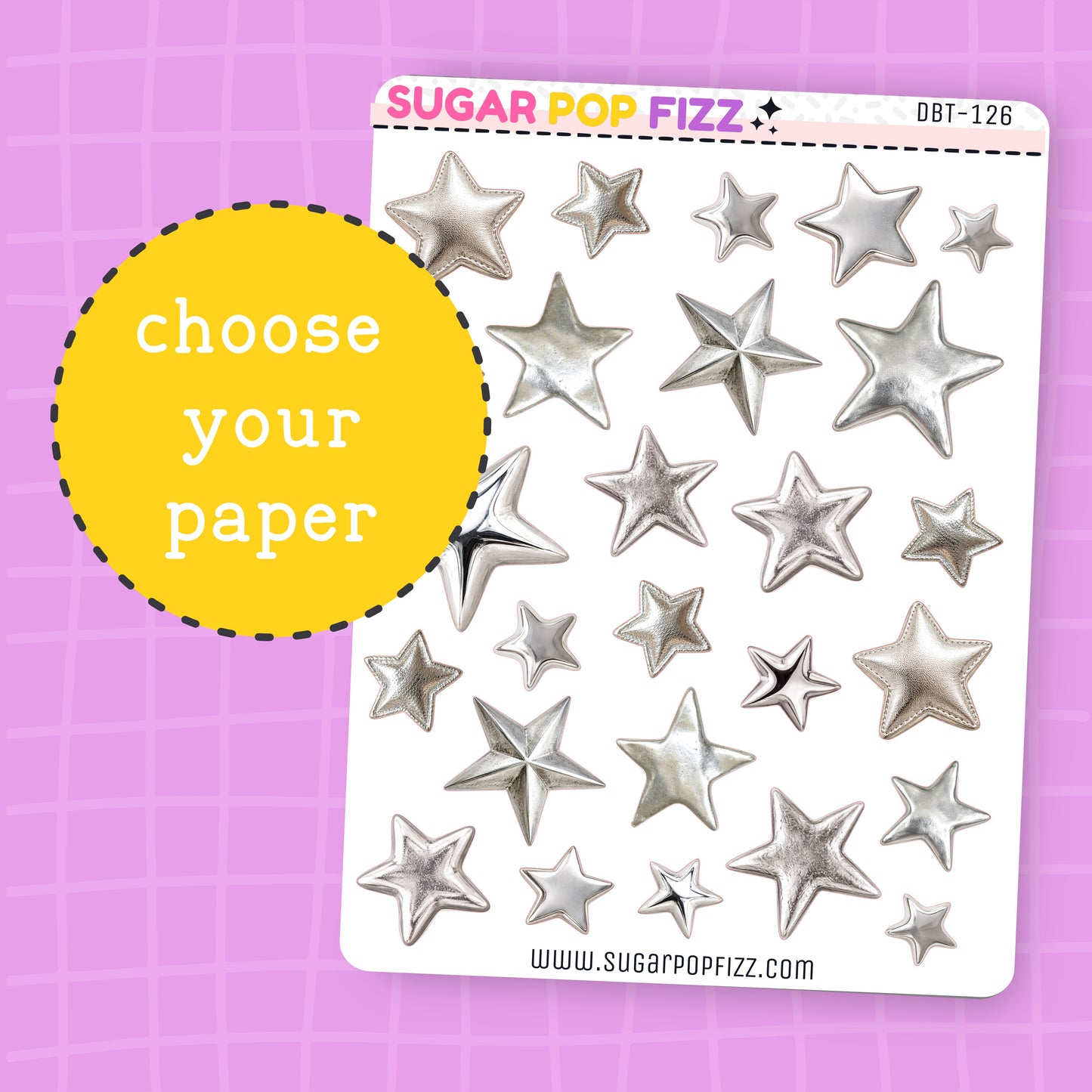 Assorted Silver Stars Deco Stickers - DBT126