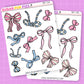 Pink & Blue Bows Deco Stickers - DBT135