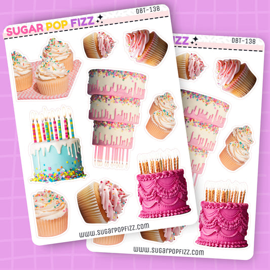 Birthday Cakes Deco Stickers - DBT138