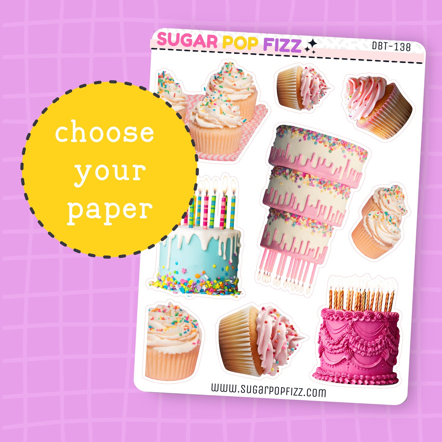 Birthday Cakes Deco Stickers - DBT138
