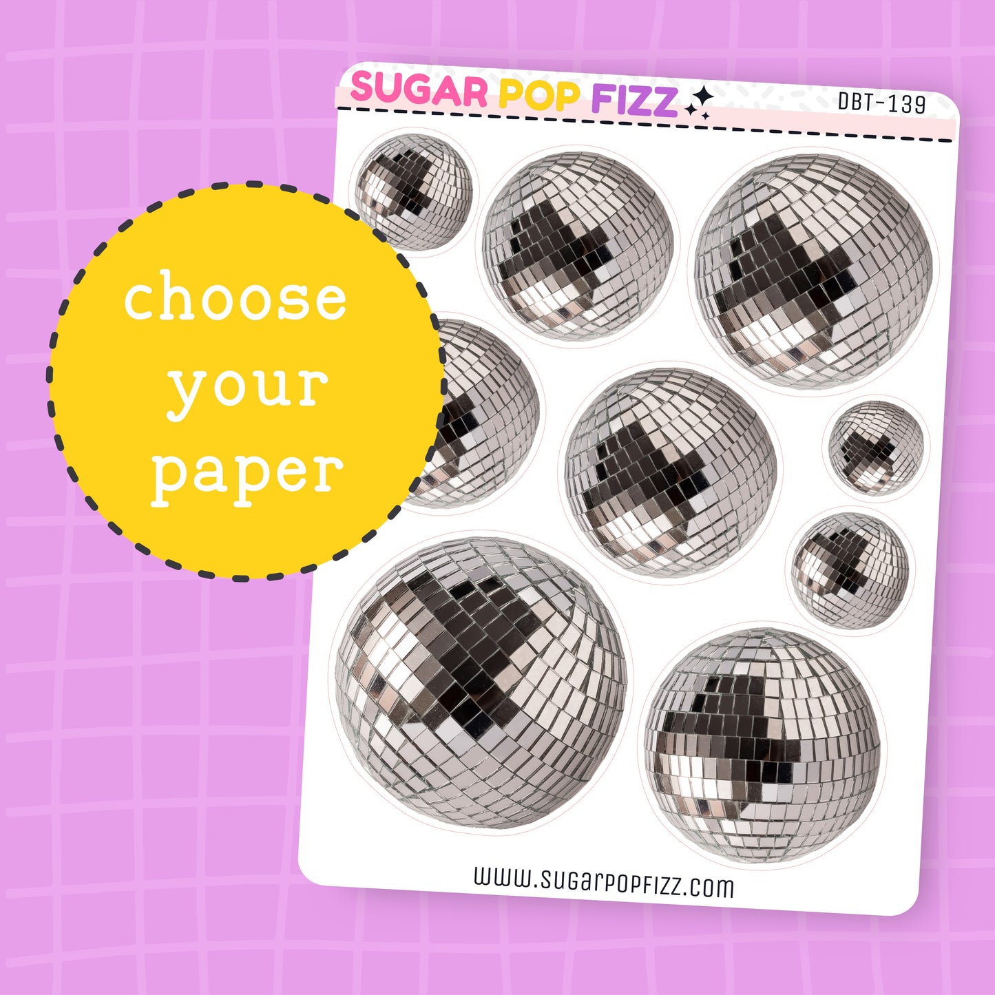 Disco Balls Deco Stickers - DBT139