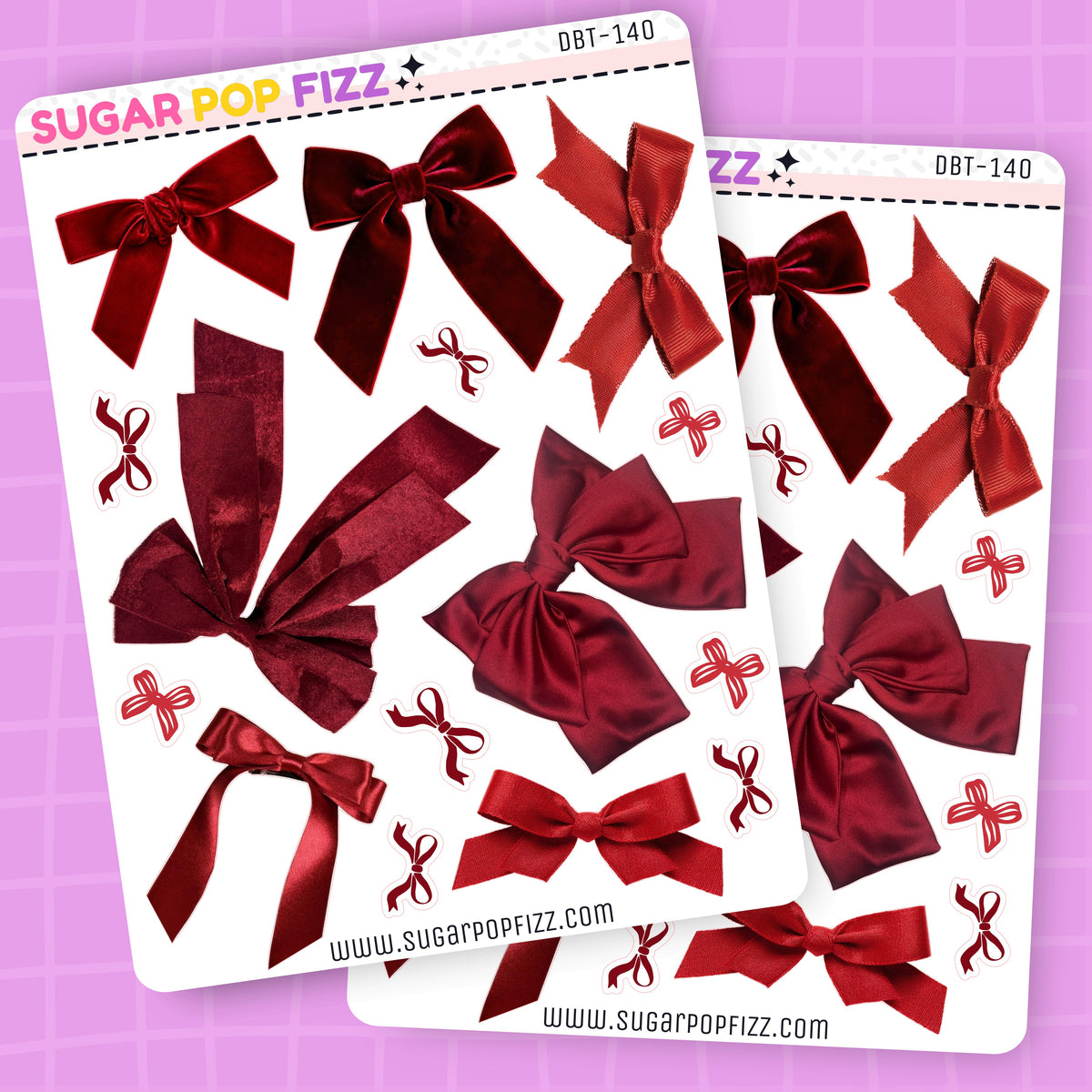 Red Bows Deco Stickers - DBT140