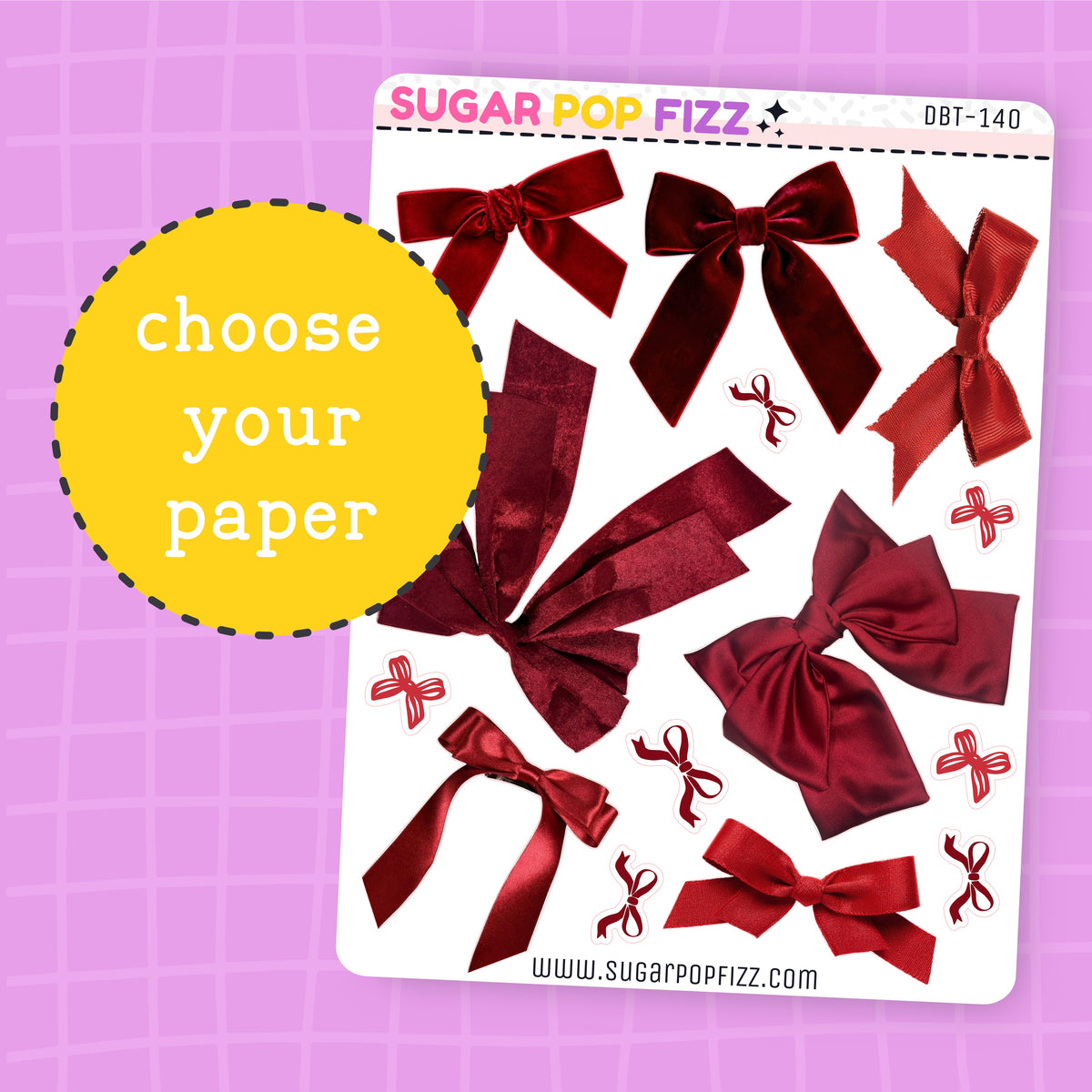Red Bows Deco Stickers - DBT140