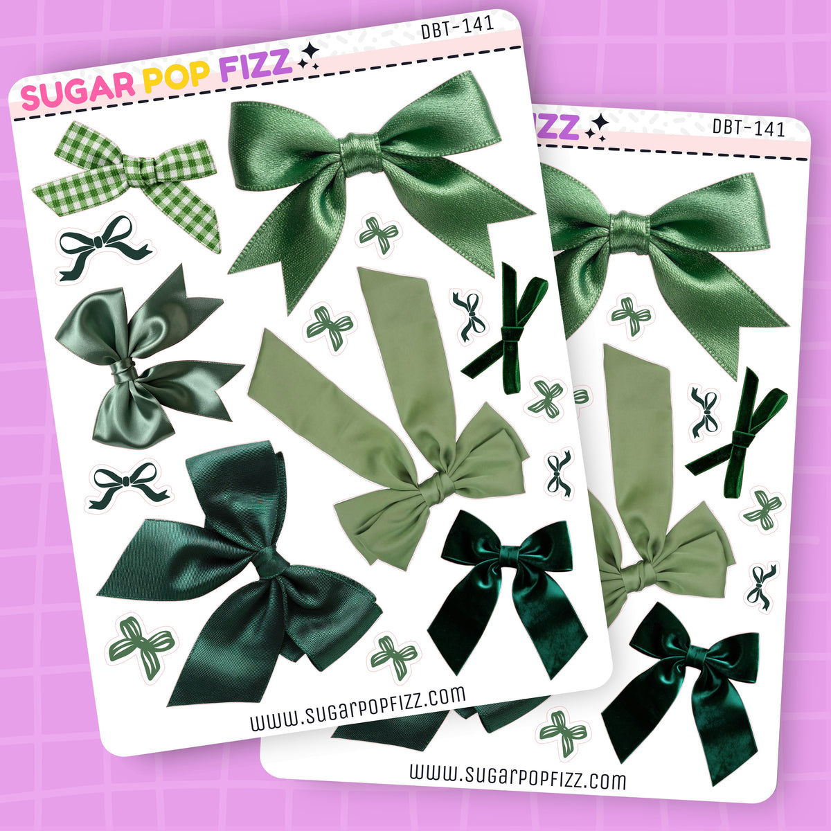 Green Bows Deco Stickers - DBT141