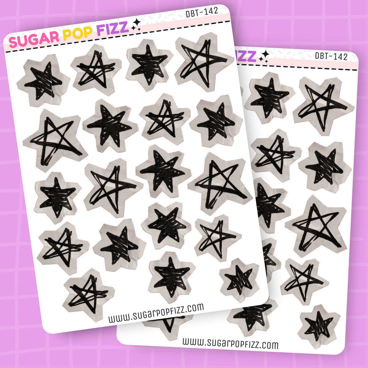 Grayed Out Alt Stars Deco Stickers - DBT142