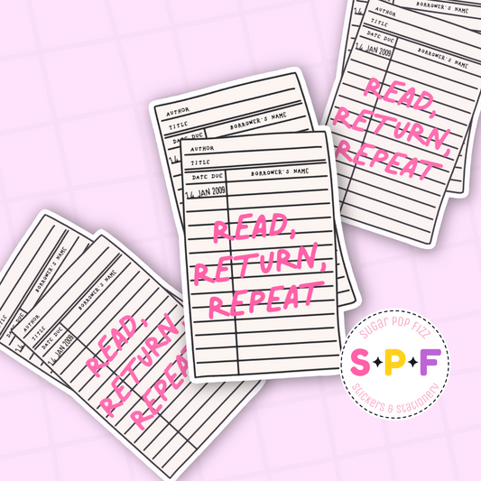 Read, Return, Repeat Premium Matte Die Cut Sticker - DC134