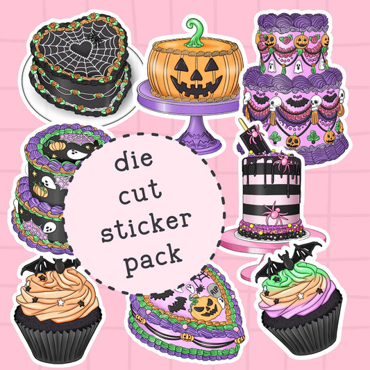 Halloween Cakes Die Cut Sticker PACK - DCP103