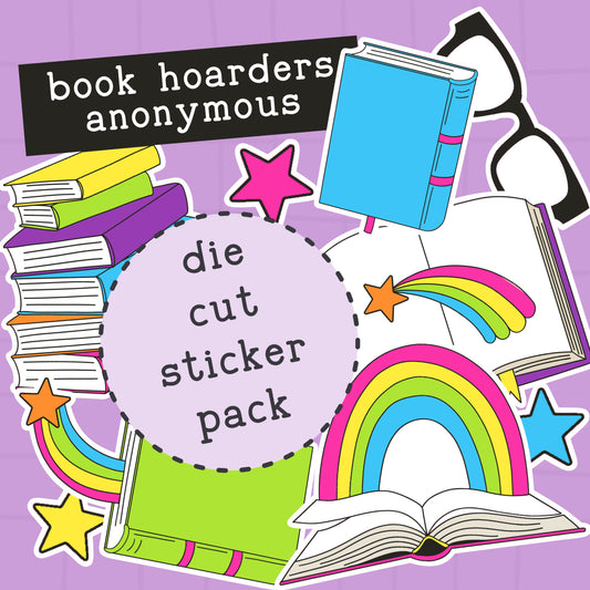 Bookish Rainbow Die Cut Sticker PACK - DCP107