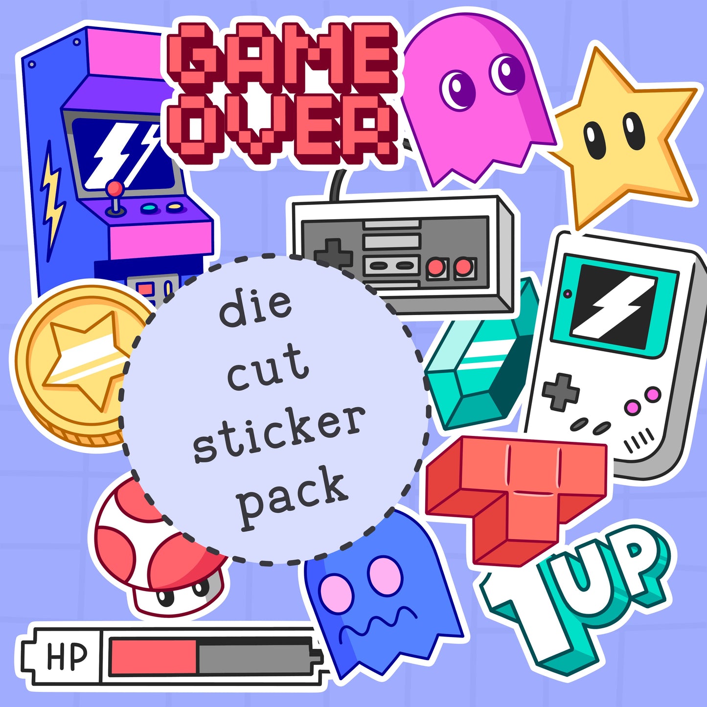 Retro Gamer Die Cut Sticker PACK - DCP108