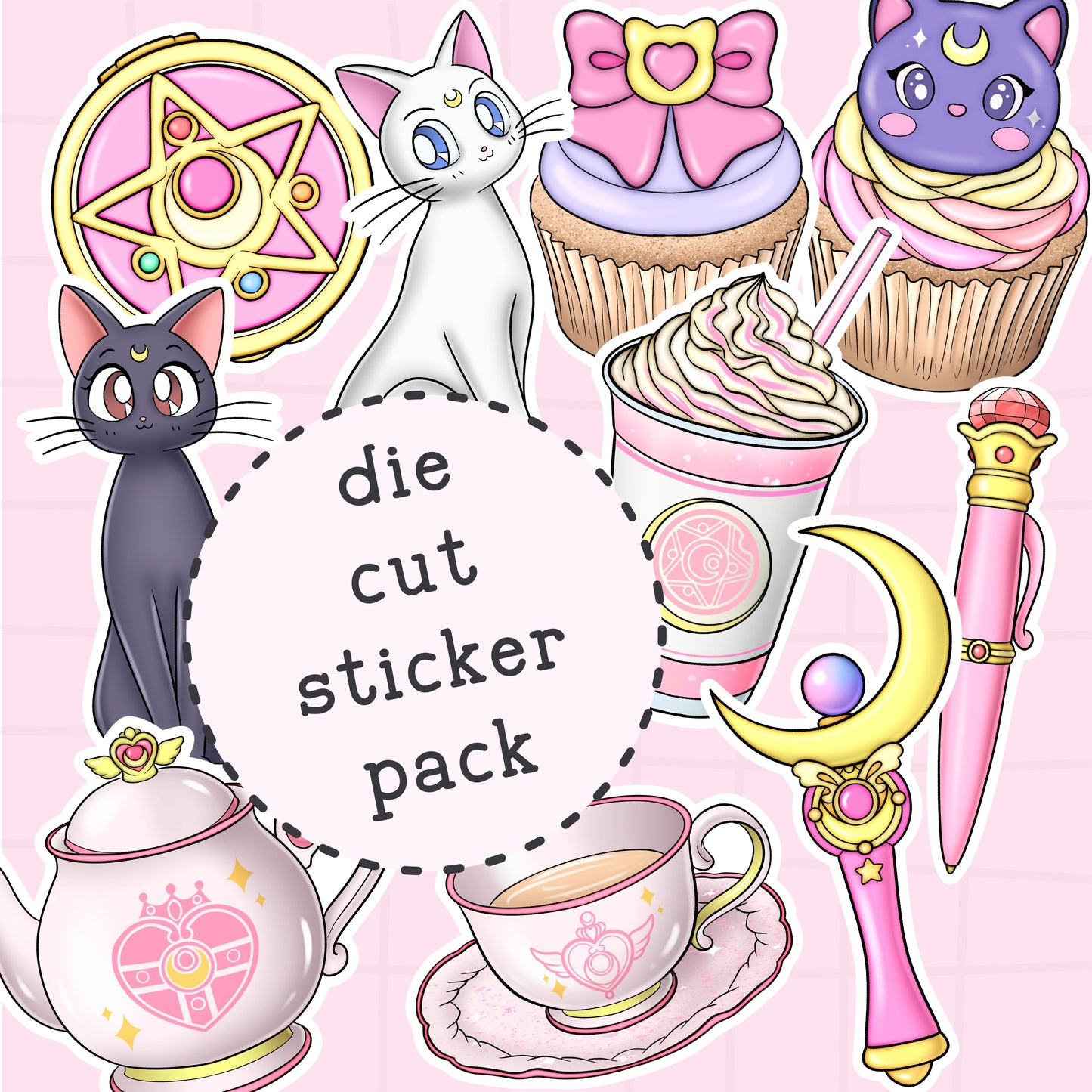 Moonie Cafe Die Cut Sticker PACK - DCP112