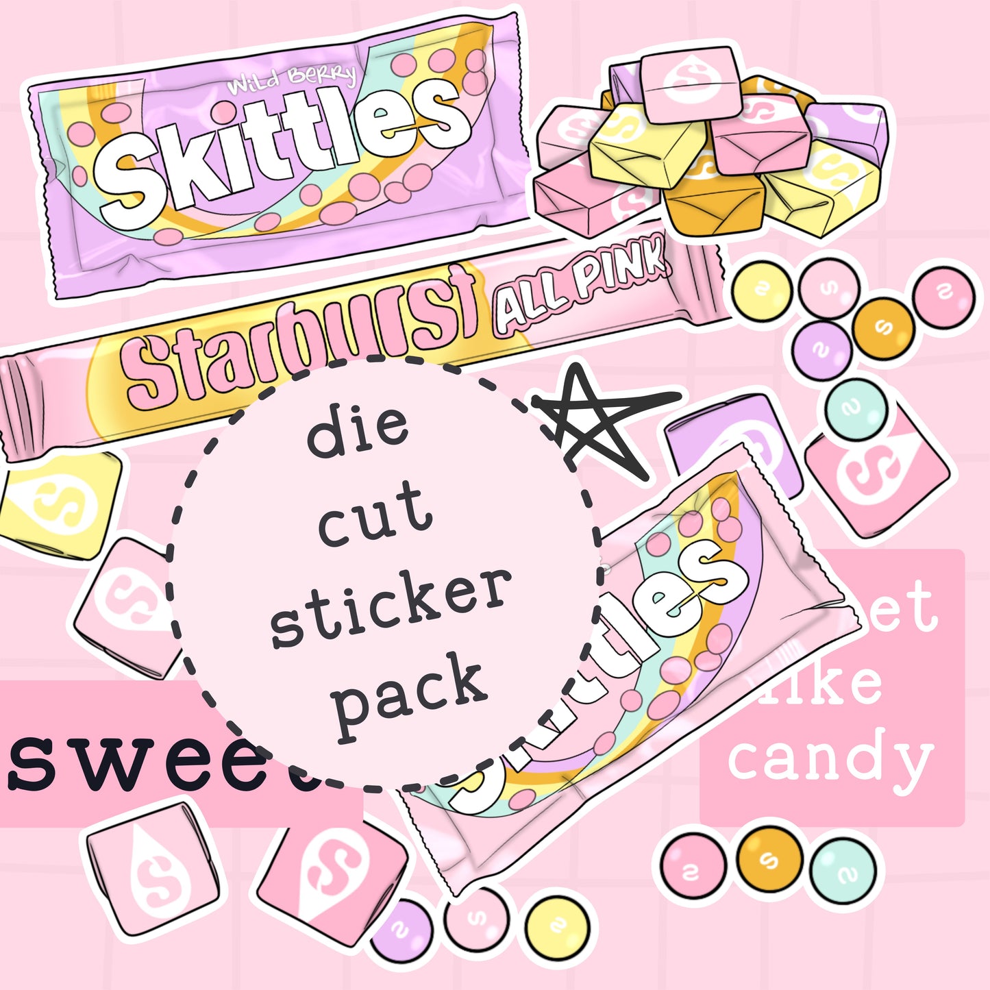 Sweet Die Cut Sticker PACK - DCP113