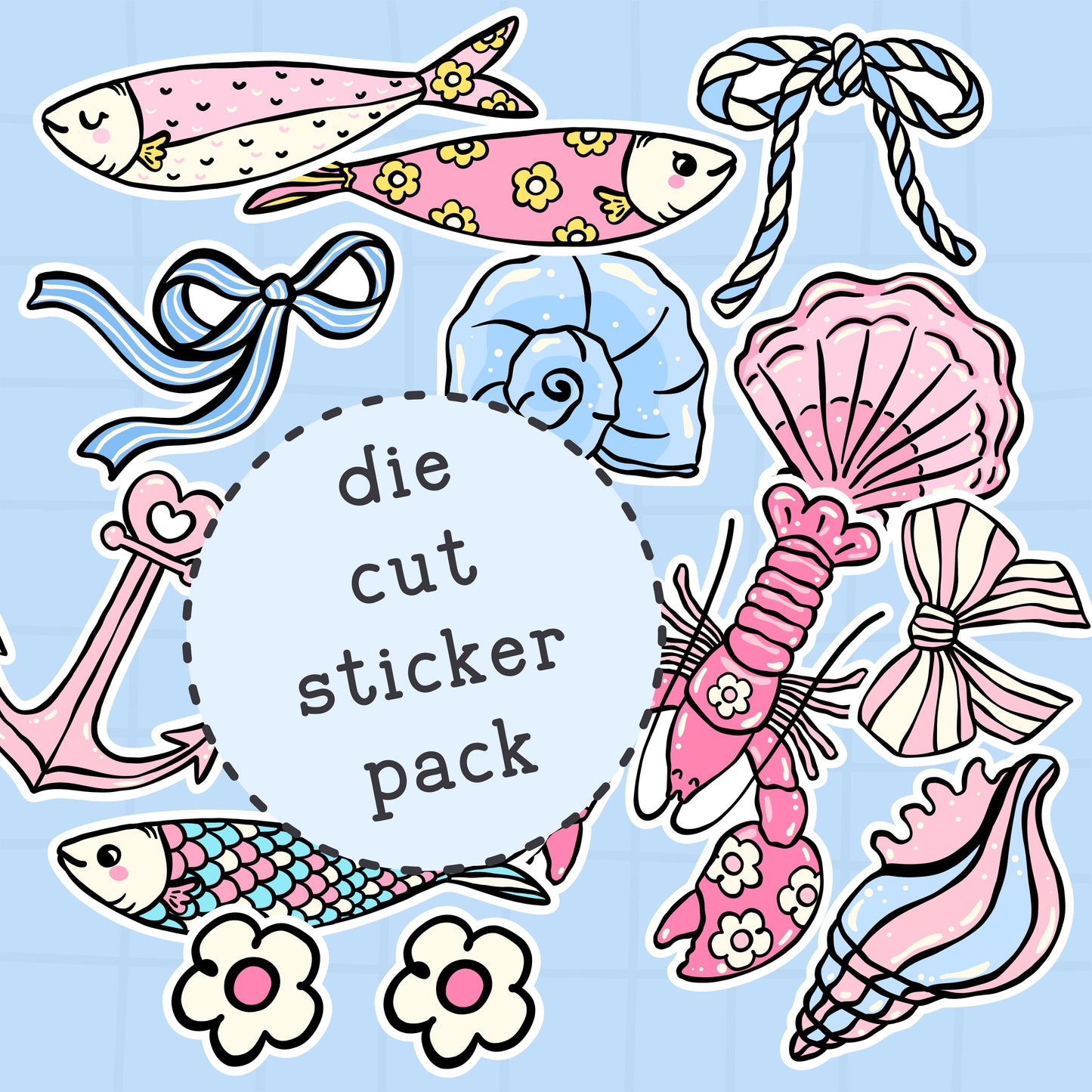 Coastal Coquette Die Cut Sticker PACK - DCP114