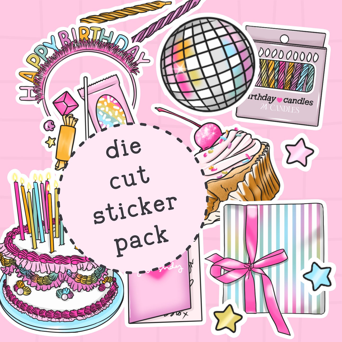 Birthday Bash Die Cut Sticker PACK - DCP115