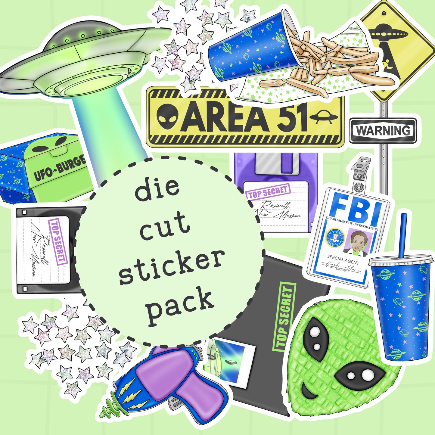 Close Encounters Die Cut Sticker PACK - DCP116