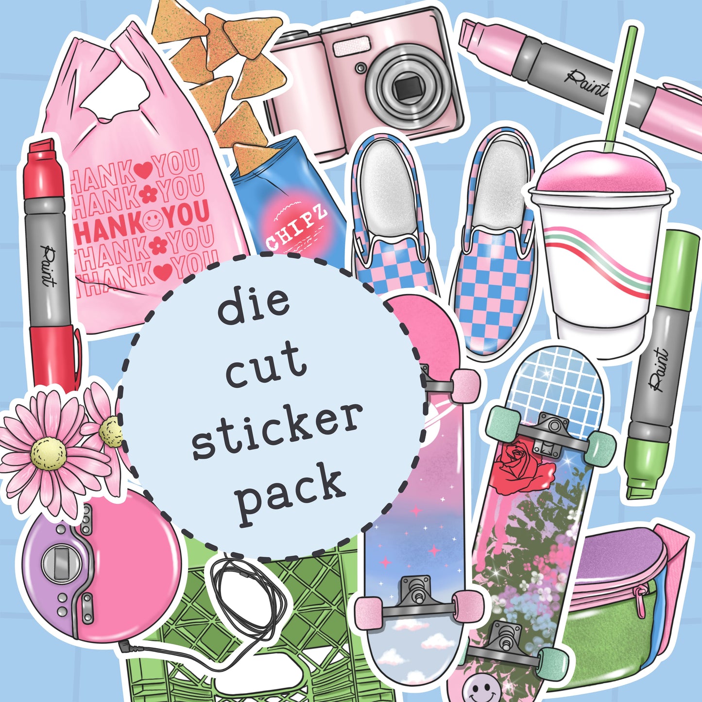 Skater Die Cut Sticker PACK - DCP130