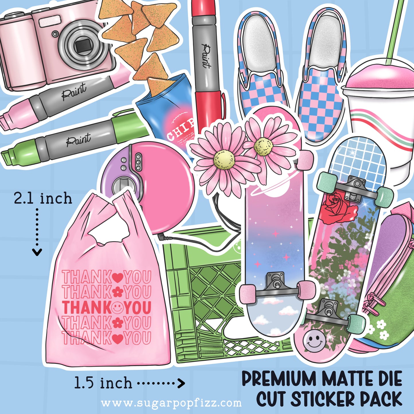 Skater Die Cut Sticker PACK - DCP130