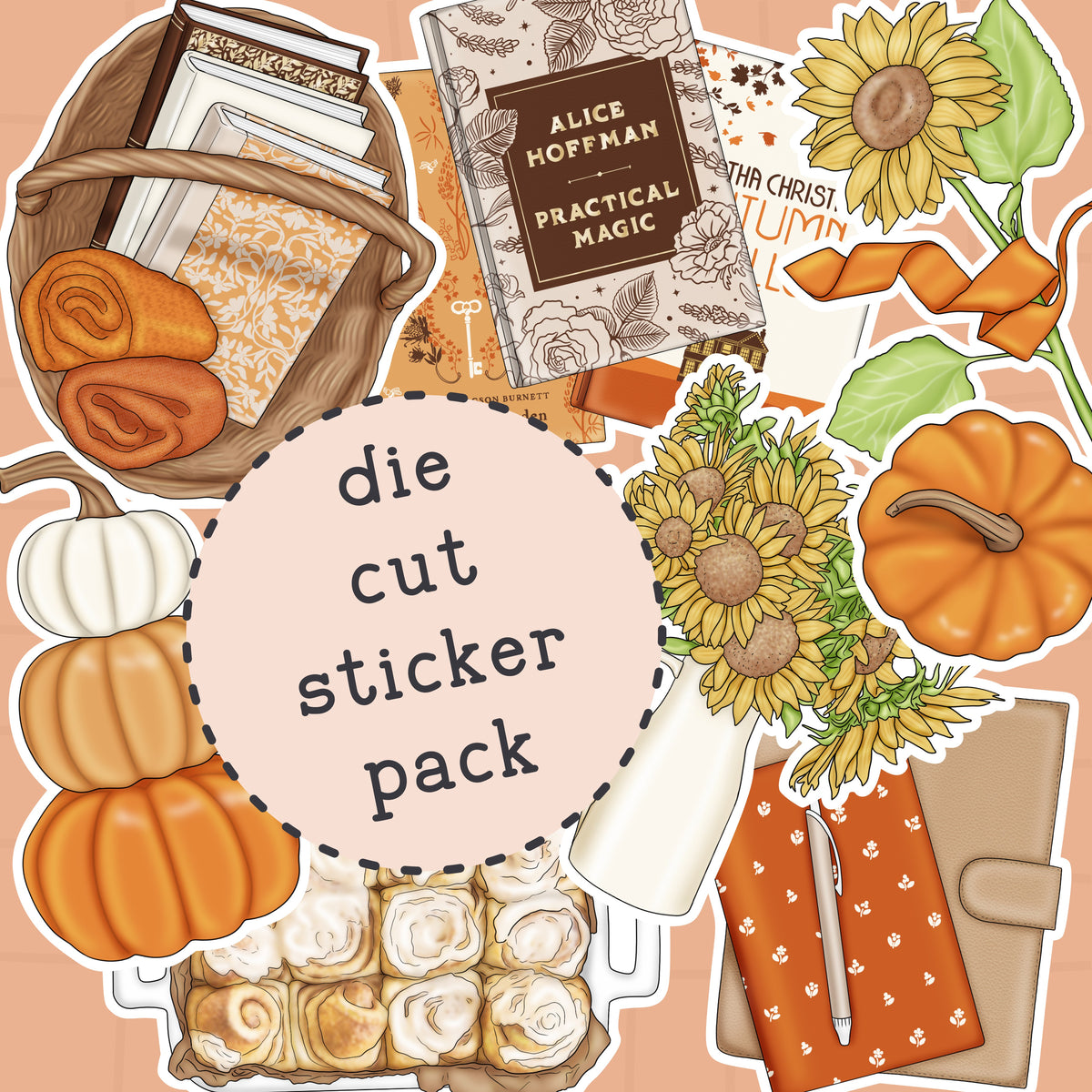 Autumn Booked Die Cut Sticker PACK - DCP135