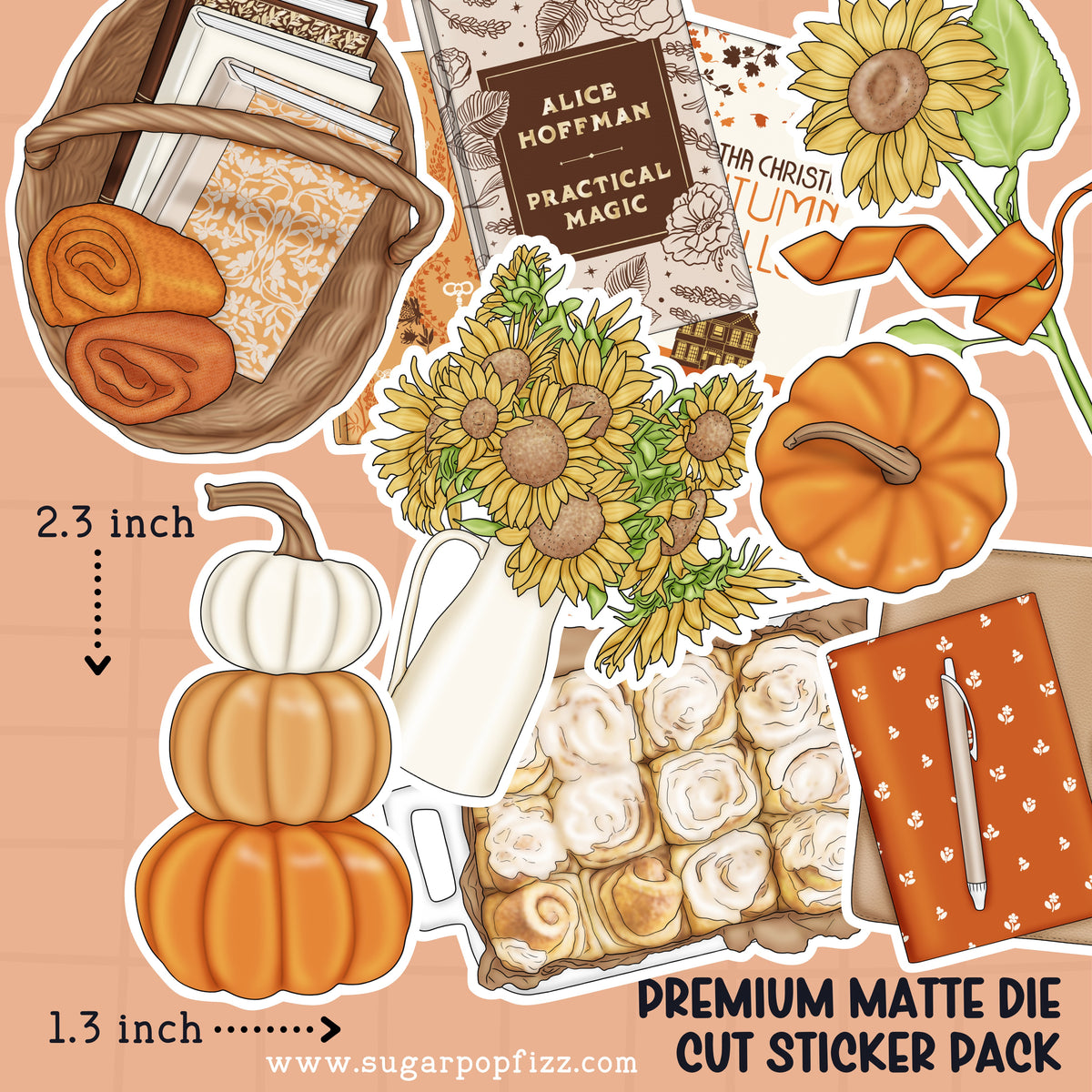 Autumn Booked Die Cut Sticker PACK - DCP135
