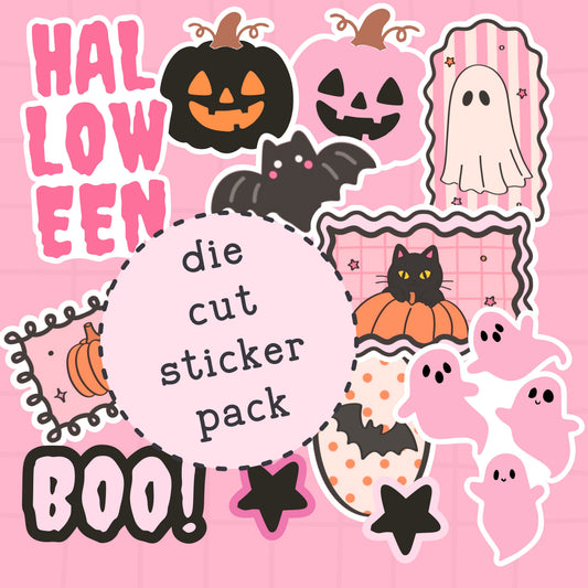 Pink Halloween Die Cut Sticker PACK - DCP136