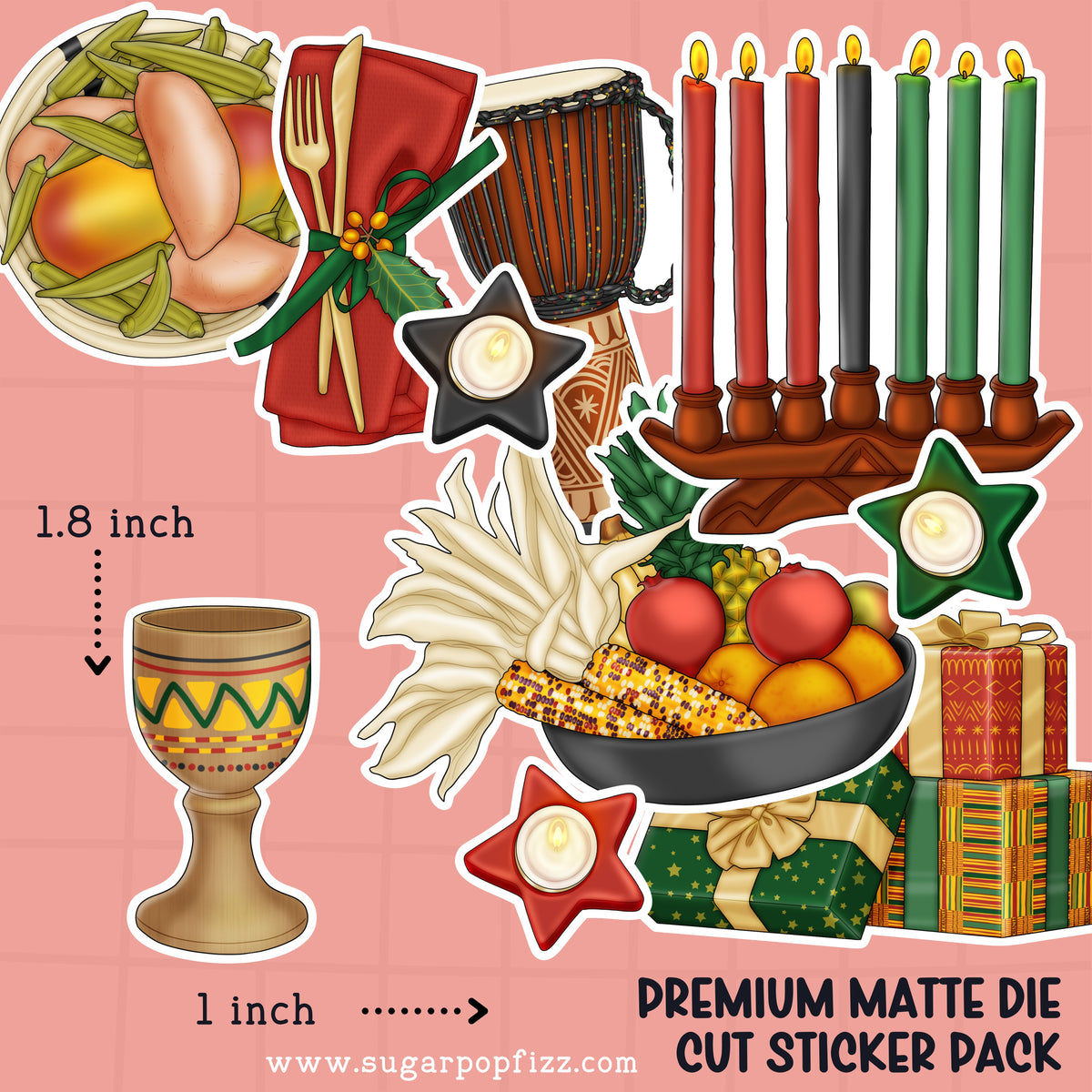 Kwanzaa Die Cut Sticker PACK - DCP138