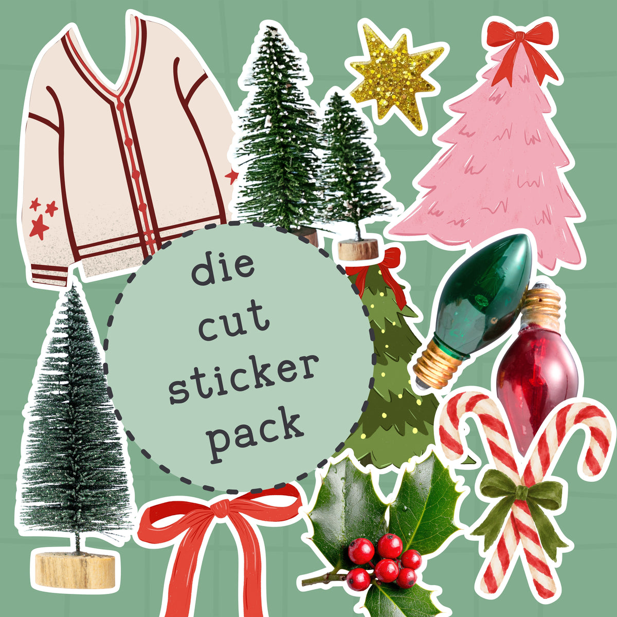 Xmas Tree Farm Die Cut Sticker PACK - DCP139