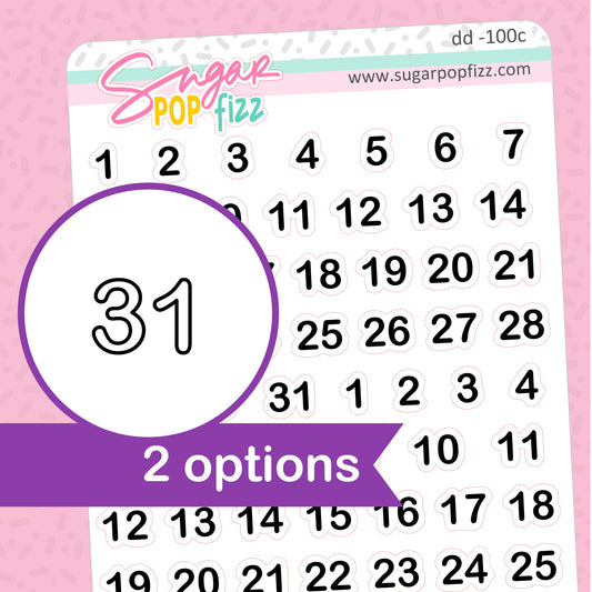 Large Date Dot Stickers -DD100