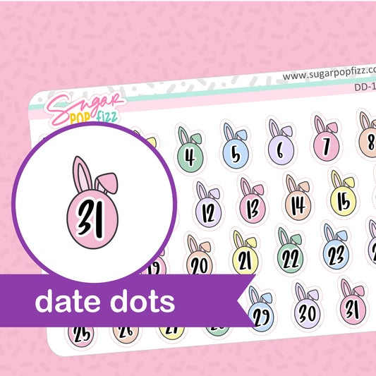 Easter Date Dot Stickers -DD125