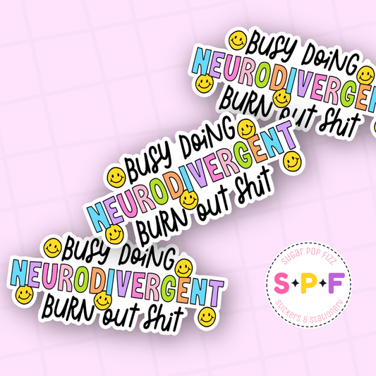 Colorful text stickers with smiley faces on a pink background, featuring the brand 'SPP'.